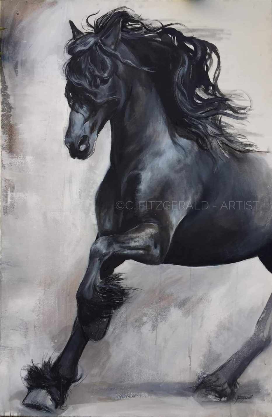 'Nathan' Fine Art Friesian Horse Print