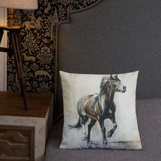 Beautiful Bay Welsh Cob Horse Art Cushion